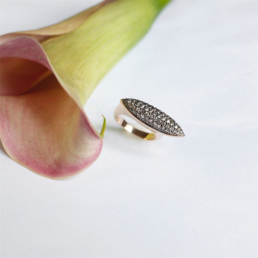 Anello Navetta con diamanti AURUM | AN1 NAV OROAU9R CT.1,08